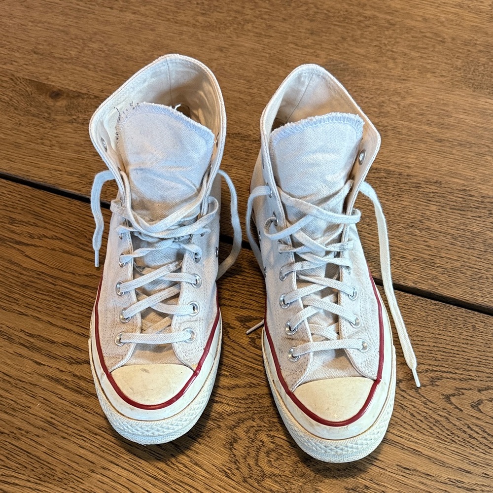 Converse High-Top Sneakers Size M8/W10 - Cream - Picture 2 of 9